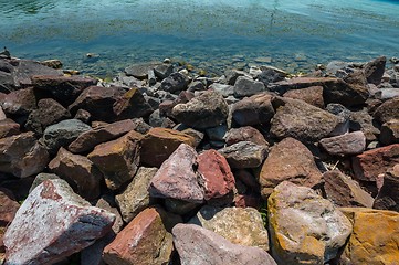 Image showing Rocky coastline angle shot