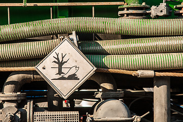 Image showing Toxic waste car with danger sign