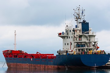 Image showing Big cargo ship on the water