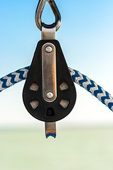 Image showing Colorful rope on sailing boat