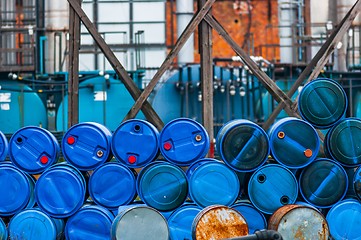 Image showing Several barrels of toxic waste