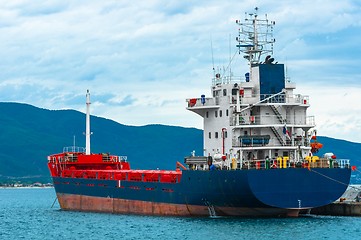 Image showing Big cargo ship on the water