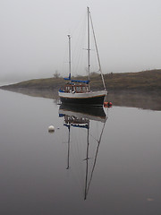 Image showing sailboat in fog