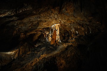 Image showing Underground photo in a cave with bright lighr