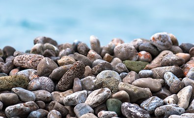 Image showing Pebble stones at the sea