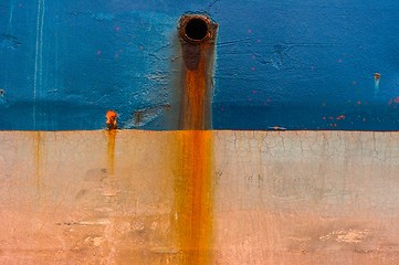 Image showing Rusty steal texture of a tanker boat