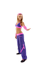 Image showing Young Fitness Instructor against white background