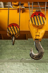 Image showing Industrial crane in building