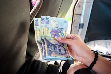 Image showing Dirty money in hand