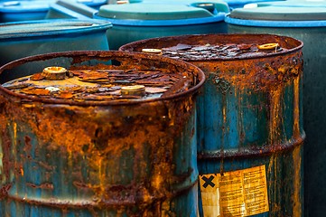 Image showing Several barrels of toxic waste