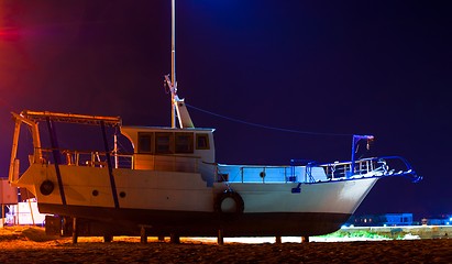 Image showing Fishing boat at night