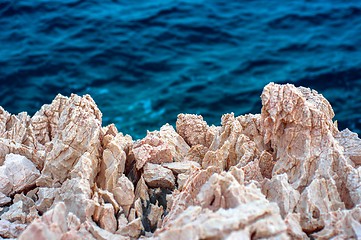 Image showing Sharp stones at the shores