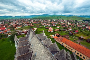 Image showing Aerial view of a little village