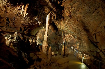 Image showing Underground photo in a cave with bright lighr