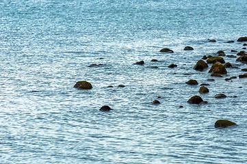 Image showing Smooth stones in the water