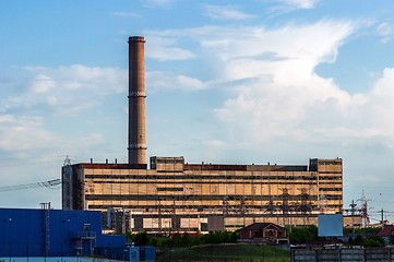 Image showing Industrial factory with blue sky