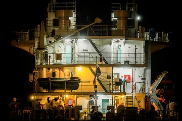 Image showing Big cargo ship on the water