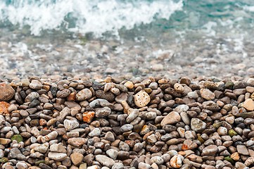 Image showing Pebble stones at the sea