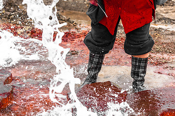 Image showing Polluted water flowing out of tap