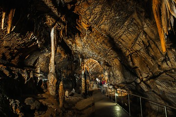 Image showing Underground photo in a cave with bright lighr