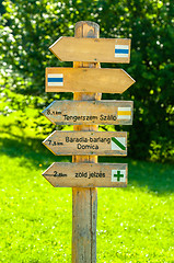 Image showing Wooden board showing the way