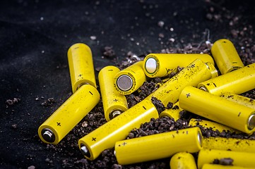 Image showing Artistic way to represent little yellow batteries 