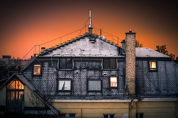 Image showing Old house with snow covering it