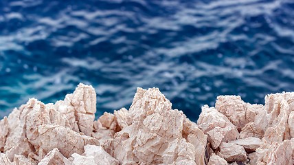 Image showing Sharp stones at the shores