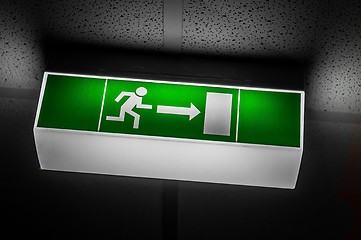 Image showing Exit sign in green