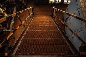 Image showing Industrial staircase in rusty colors