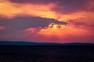 Image showing Sunset at the sea