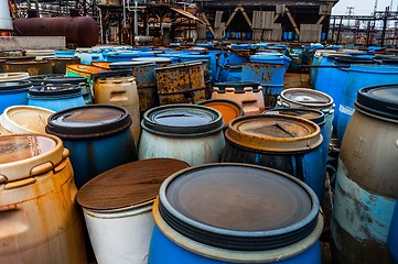 Image showing Several barrels of toxic waste