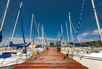 Image showing Sailing boats in the harbor