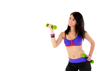 Image showing Young Fitness Instructor against white background