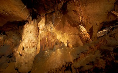 Image showing Underground photo in a cave with bright lighr