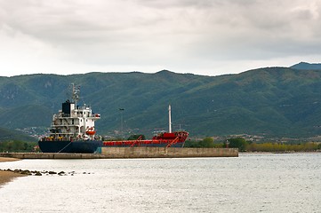 Image showing Big cargo ship on the water