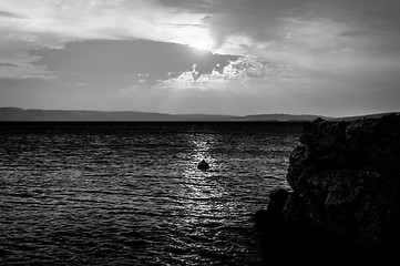 Image showing Sunset at the sea