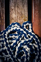 Image showing Colorful rope on sailing boat