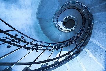 Image showing Round stairs in a church