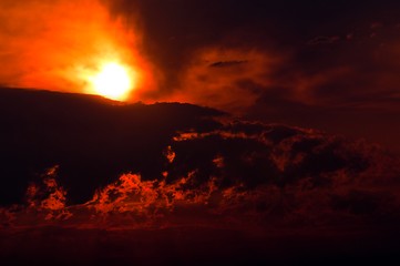 Image showing Sunset at the sea