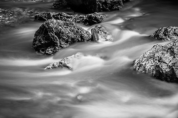 Image showing Long exposure photo of a Fast mountain river