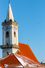 Image showing Roof and tower of a church