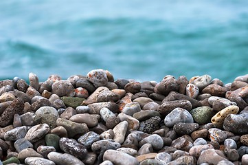 Image showing Pebble stones at the sea