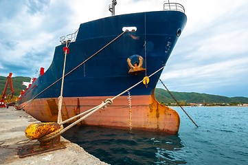 Image showing Big cargo ship on the water