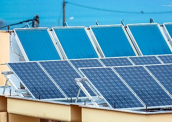 Image showing Solar panels on the roof