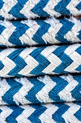 Image showing Colorful rope on sailing boat