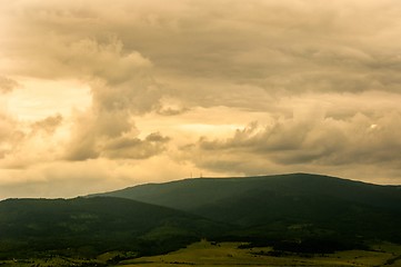 Image showing Mountains with strange sky