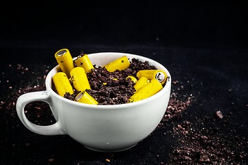 Image showing Artistic way to represent little yellow batteries 