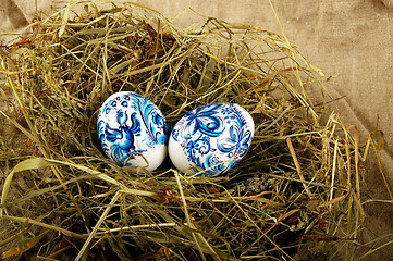 Image showing The painted eggs 