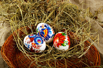 Image showing The painted eggs 